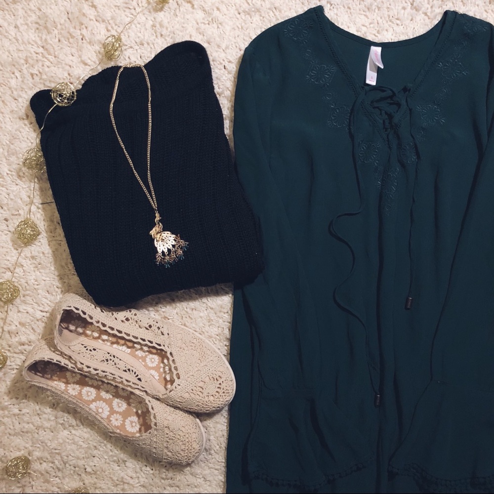 green boho dress (nwot)